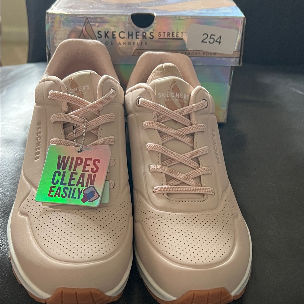 New Skechers Women's Tan slip on Sneakers